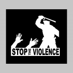 Stop Violence  hrubá mikina na zips s kapucou stiahnuteľnou šnúrkami